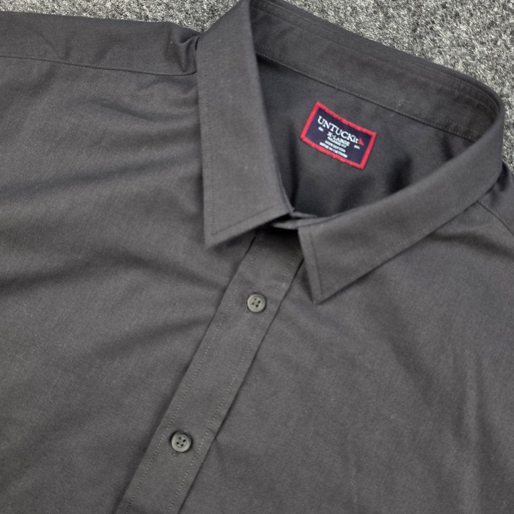 UNTUCKit Mens XL Black Short Sleeve Button Down Shirt Relaxed Fit Coufran 31264